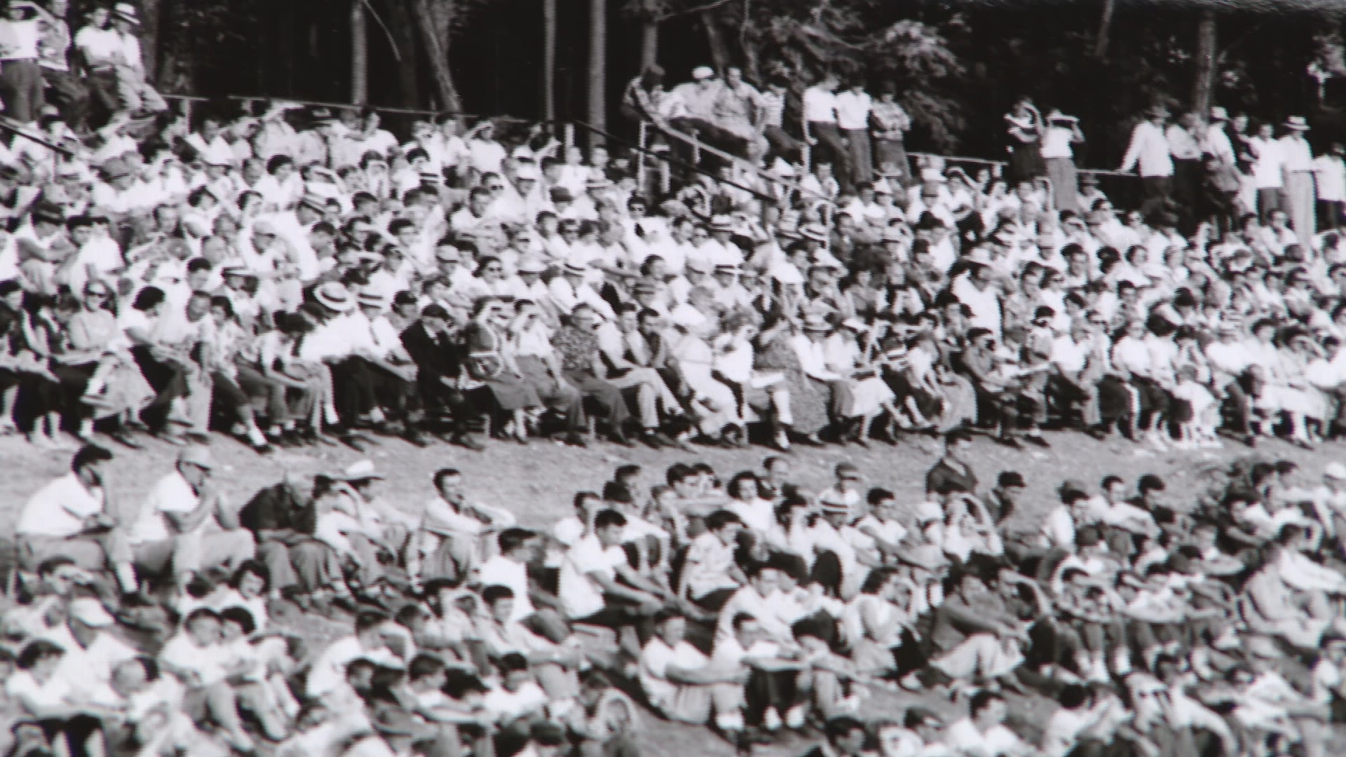 Large crowd of spectators, Hometown fans watch the Pony League World Series in Washington, PA in 1954