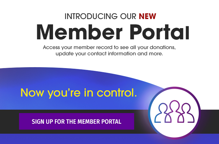 Introducing our New Member Portal. Sign up graphic.